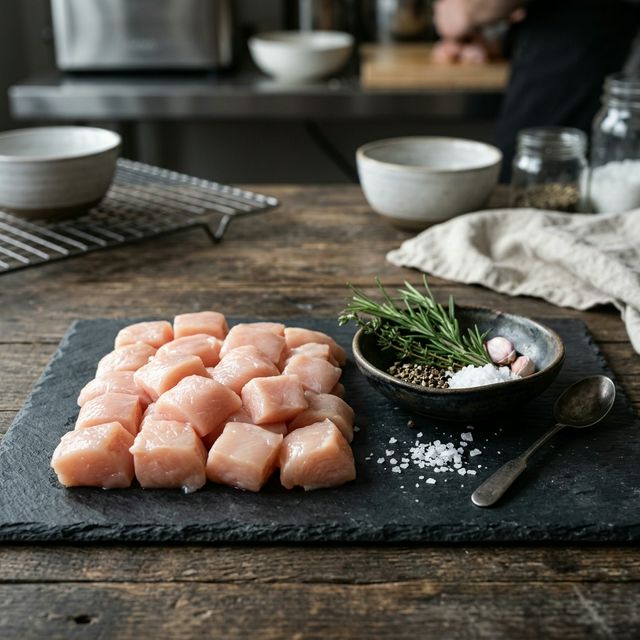 Filet de poulet en cube